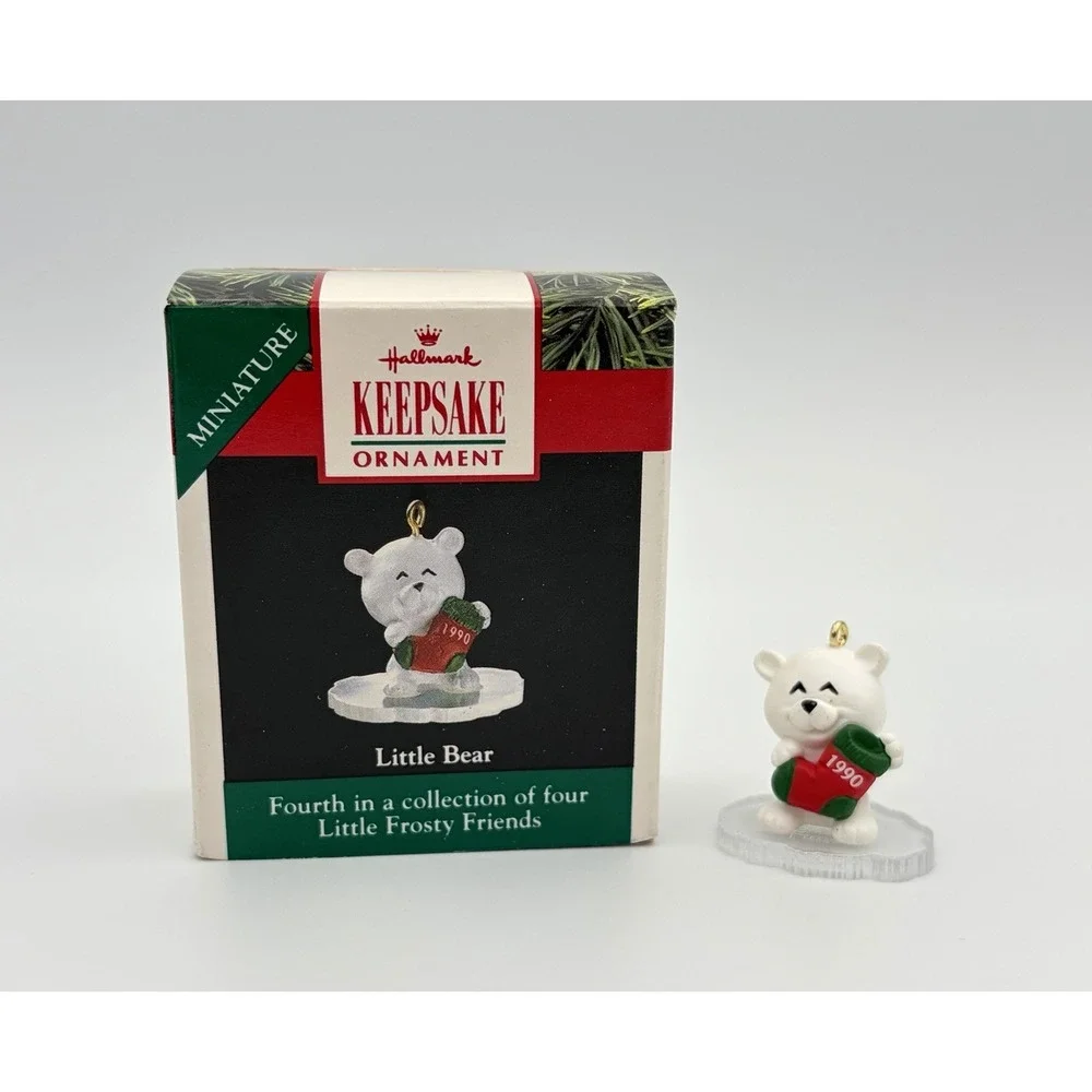 Hallmark Miniature Keepsake Ornament Little Bear 1990 Frosty Friends 4th Vintage